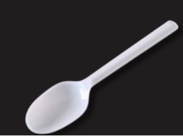 ช้อนยาวพลาสติกสีขาว ตรา ม้าน้ำ