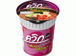 บะหมี่กึ่งสำเร็จรูปควิกคัพ รสต้มยำพริกเผา ตรา ไวไว