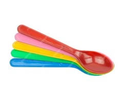 ช้อนขนมพลาสติกคละสี