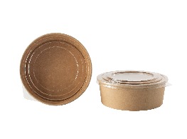 ถ้วยกระดาษคราฟท์กลมพร้อมฝา 1300ml.