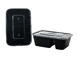 กล่องเวฟดำพร้อมฝา 2 ช่อง ขนาด 750 ml.