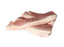 หมูสองชั้นแล่เส้น+กล่องโฟม