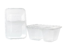 กล่องเวฟใสฝาติด 2 ช่อง ขนาด 1000 ml.