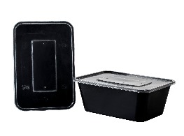 กล่องเวฟดำพร้อมฝา 1 ช่อง ขนาด 1000 ml.