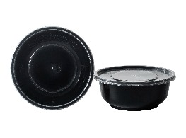 ถ้วยเวฟดำพร้อมฝา ขนาด 360 ml.