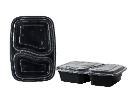 กล่องเวฟดำพร้อมฝา 2 ช่อง ขนาด 1000 ml.