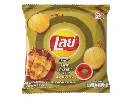 ขนมมันฝรั่งแท้ทอดกรอบแผ่นหยักรสปลาหมึกย่างฮอตชิลลี่ ตรา เลย์