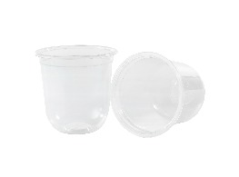 แก้วพลาสติกผิวเรียบตูดแคปซูน 12 Oz.