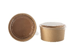 ถ้วยกระดาษคราฟท์กลมพร้อมฝา 1000ml.