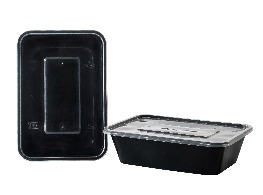 กล่องเวฟดำพร้อมฝา 1 ช่อง ขนาด 650 ml.