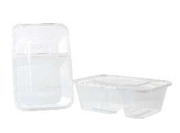 กล่องเวฟใสพร้อมฝา 2 ช่อง ขนาด 750 ml.