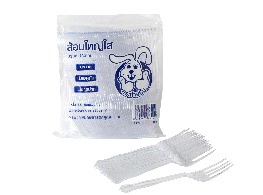 ส้อมยาวพลาสติกใส ตรา กระต่ายยิ้ม