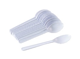 ช้อนเล็กพลาสติก สีขาว