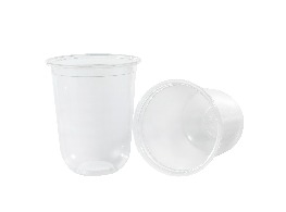 แก้วพลาสติกผิวเรียบตูดแคปซูน 16 Oz.